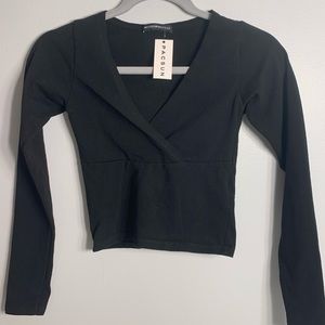 black brandy melville long sleeve amara top